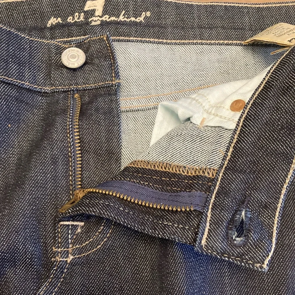 7 For All Mankind Roxy Denim Skirt Blue Jean Pencil Straight Knee-Length Size 32